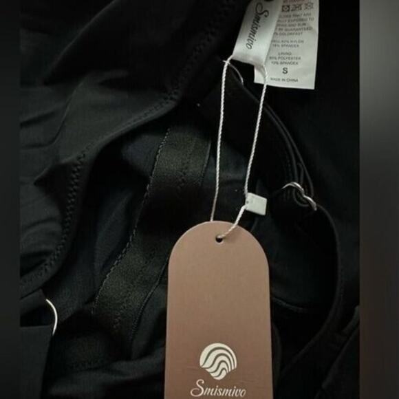 Smidmivi Women Black Swimsuit Medium Twist Front Tummy Control One Piece - Picture 7 of 8